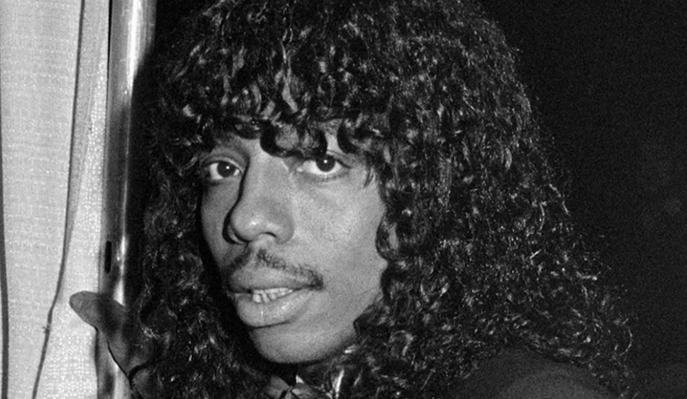 Black and white photo of Rick James from the trailer for the upcoming documentary 'Bitchin': The Sound and Fury of Rick James'