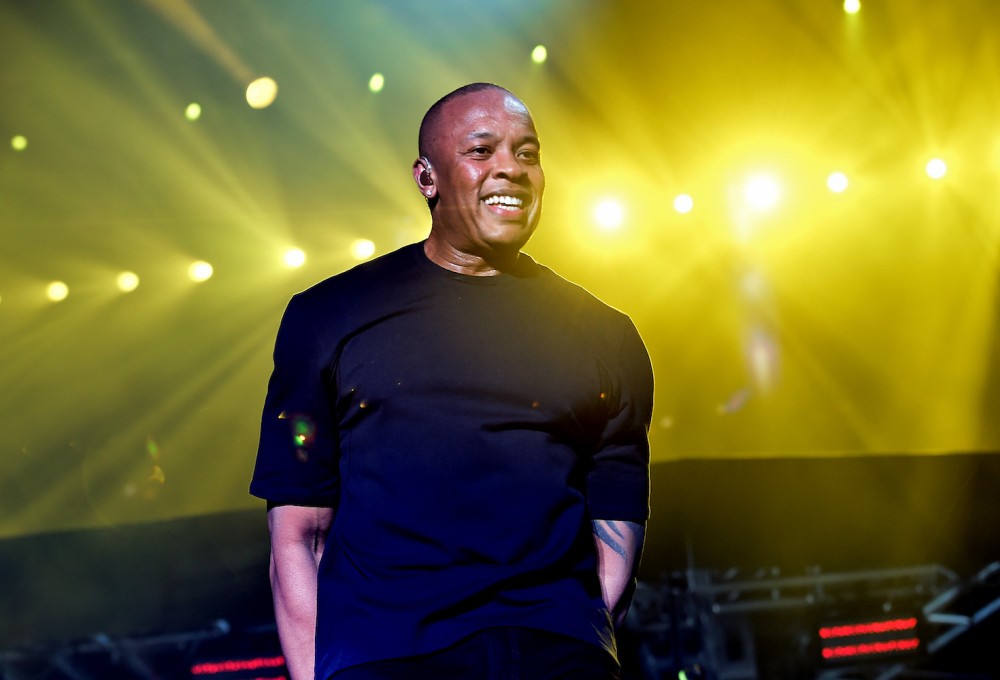 Dr. Dre performs onstage during day 2 of the 2016 Coachella Valley Music & Arts Festival Weekend 2 at the Empire Polo Club on April 23, 2016.